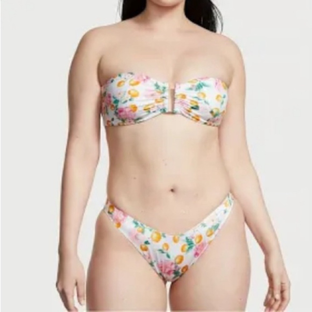 Victoria’s Secret Swim | Summer Lemon Print Bandeau Bikini Set 🍋 (Sz: S) NWOT